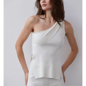 Crescent Dahlia Knit Top One Shoulder Size S